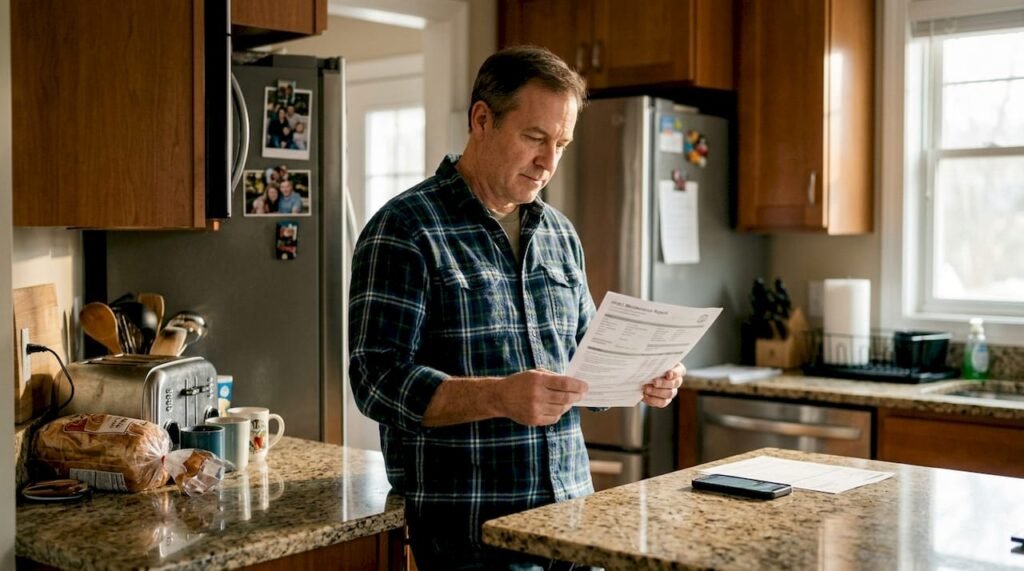 Homeowner reviewing HVAC upgrade report