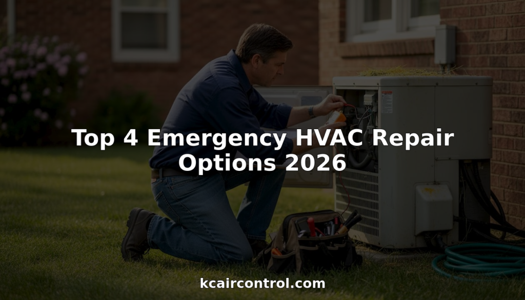 HVAC technician fixing home air conditioner outdoors