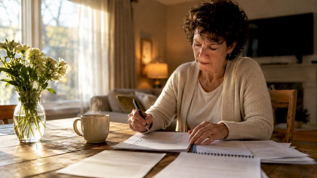 Homeowner reviewing HVAC financing documents