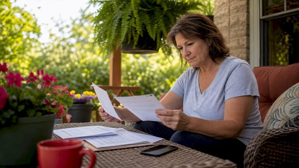 Homeowner reviewing duct cleaning financing papers